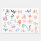 Let's Mermaids Together Mermaidパーティー誕生日 ラッピングペーパーシート (正面3)