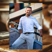 Let's Navy 祝 Blue金ゴールド写真40th Birthday 招待状