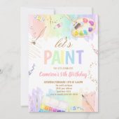 Let's Paint Art Painting Birthday Party 招待状 (正面)
