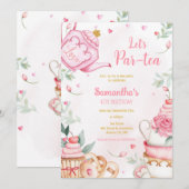 Let's Par-tea Birthday Tea Party Invitation 招待状 (正面/裏面)