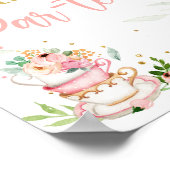 Let's Par-Tea Tea Party Baby Brewing Baby Shower ポスター (角)