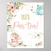 Let's Par-Tea Tea Party Baby Brewing Baby Shower ポスター (正面)