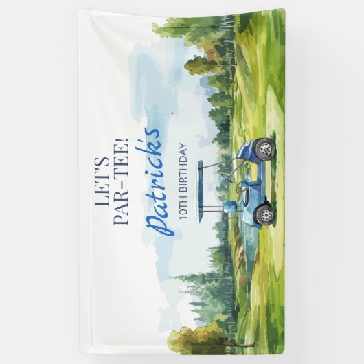 Let's Par-Tee Golf Any Age Birthday 横断幕 (縦)