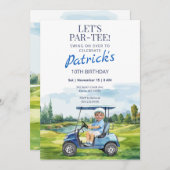 Let's Par-Tee Golf Any Age Birthday Photo Invite 招待状 (正面/裏面)