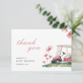 Let's Par-tee Golf Baby Shower サンキューカード (スタンド正面)