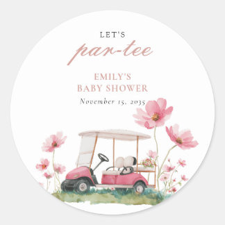Let's Par-tee Golf Baby Shower ラウンドシール