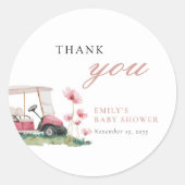 Let's Par-tee Golf Baby Shower ラウンドシール (正面)