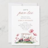 Let's Par-tee Golf Baby Shower 招待状 (正面)