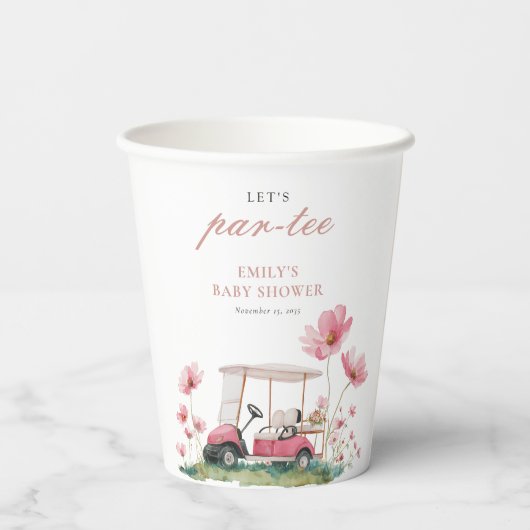 Let's Par-tee Golf Baby Shower 紙コップ (裏面)