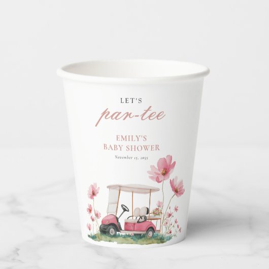 Let's Par-tee Golf Baby Shower 紙コップ (正面)