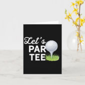 Let's Par Tee Golf Ball With Tee Pin Funny Golf Cl カード (黄色い花)