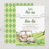 Let's Par Tee Golf Birthday Invitation 招待状 (正面/裏面)