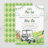 Let's Par Tee Golf Birthday Invitation 招待状 (正面/裏面)