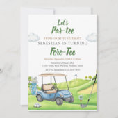 Let's Par Tee Golf Birthday Invitation 招待状 (正面)