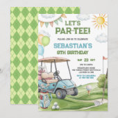 Let's Par Tee Golf Birthday Invitation 招待状 (正面/裏面)