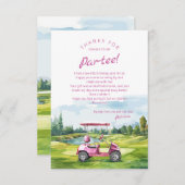 Let's Par-Tee Golf Birthday Pink サンキューカード (正面/裏面)