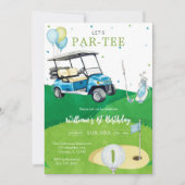 Let's Par-tee Golf Boy 1st Birthday Invitati 招待状 (正面)