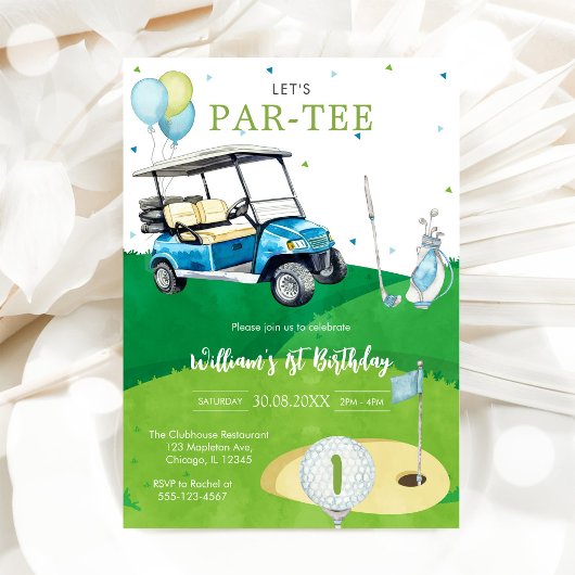 Let's Par-tee Golf Boy 1st Birthday Invitati 招待状