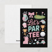 Let's Par Tee Golf Coquette Golfing Lover Gifts 招待状 (正面/裏面)