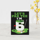 Let's Par Tee I'm 6 Year Old Birthday Golf Themed カード (黄色い花)