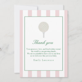 Let's par-tee Pink Golf Birthday Thank You Card サンキューカード
