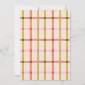 Let's Par-Tee Retro Plaid Whimsical Birthday 招待状 (裏面)