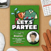 Lets Partee - Golf Birthday Invitation with Photo 招待状