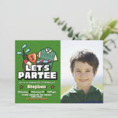 Lets Partee - Golf Birthday with Photo Landscape 招待状 (スタンド正面)