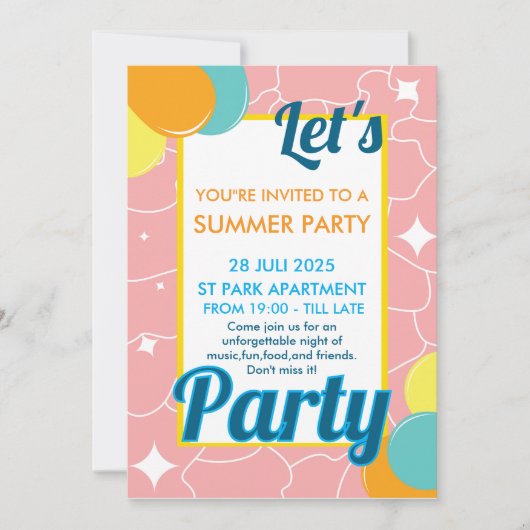 let's party 招待状 (正面)