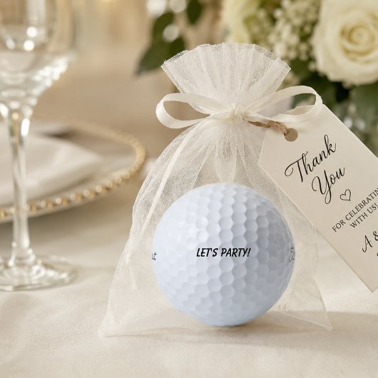 "Let's Party!" 楽しいゴルフコースの結婚式の引出物 ゴルフボール