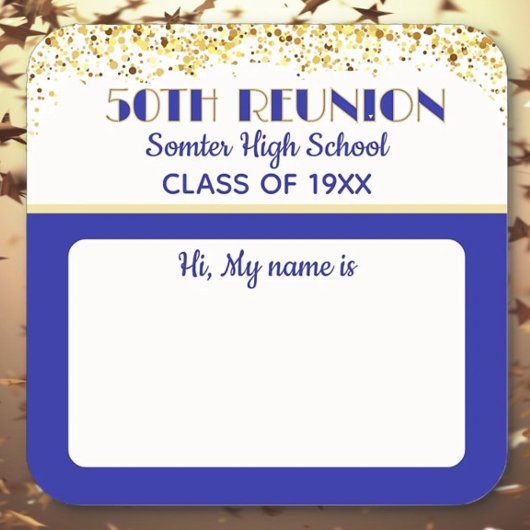 Let's Party! 50th Class Reunion custom スクエアシール