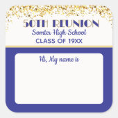 Let's Party! 50th Class Reunion custom スクエアシール (正面)