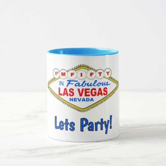 Lets Party 50th Vegas Mug マグカップ (中央)