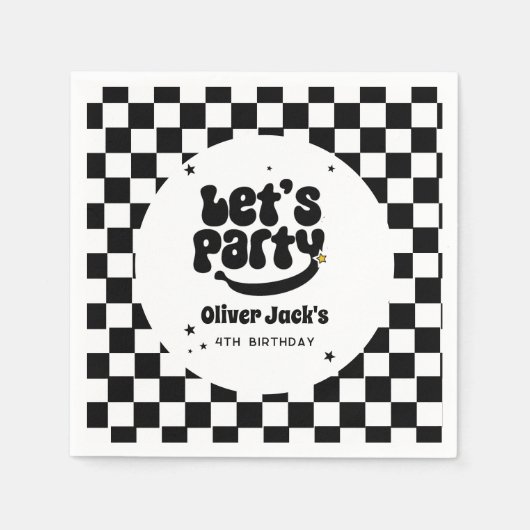 Let's Party Birthday Party Napkins スタンダードカクテルナプキン (正面)