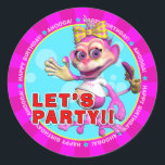 LET'S PARTY!! Birthday Stickers with Pinky ラウンドシール<br><div class="desc">Use these stickers for so many fun things such as: cupcake toppers,  lollipop wrappers,  cake toppers,  envelopes,  party favors,  goody bags,  rewards,  craft projects,  invitations,  and more! They come in 2 sizes! Characters from the multi - award winning preschool DVD series "The GiggleBellies Musical Adventures".</div>
