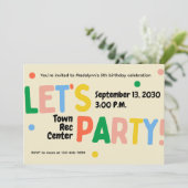 let's party colorful birthday celebration invite 招待状 (スタンド正面)