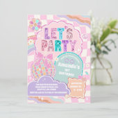 LET'S PARTY Disco Rainbow Birthday Invitation 招待状 (スタンド正面)