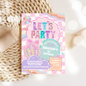 LET'S PARTY Disco Rainbow Birthday Invitation 招待状