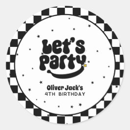 Let's Party Happy Dude Birthday ラウンドシール