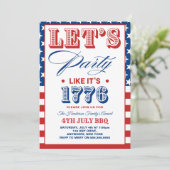 Lets Party Like It's 1776 Funny 4th July Party 招待状 (スタンド正面)