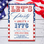 Lets Party Like It's 1776 Funny 4th July Party 招待状