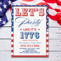 Lets Party Like It's 1776 Funny 4th July Party