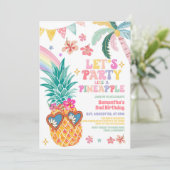 Let's Party Like Pineapple Luau Summer Birthday 招待状 (スタンド正面)