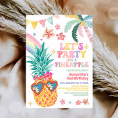 Let's Party Like Pineapple Luau Summer Birthday 招待状