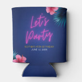 Let's Party Neon Electric Pink  Tropical Birthday 缶クーラー (裏面)