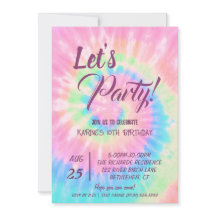Let's Party, Pink Tie Dye birthday