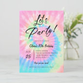 Let's Party, Pink Tie Dye birthday party 招待状 (スタンド正面)
