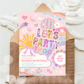 Lets Party Sun Rainbow Disco Birthday Invitation 招待状