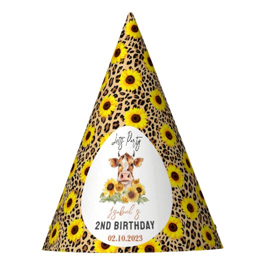 Let's Party Till the Cows Come Home 2nd Birthday パーティーハット (正面)