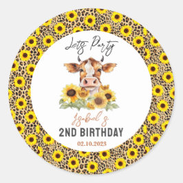 Let's Party Till the Cows Come Home 2nd Birthday ラウンドシール